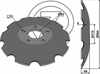Disque crenelé Dalbo fond plat 564x6mm 80388 Niaux 200