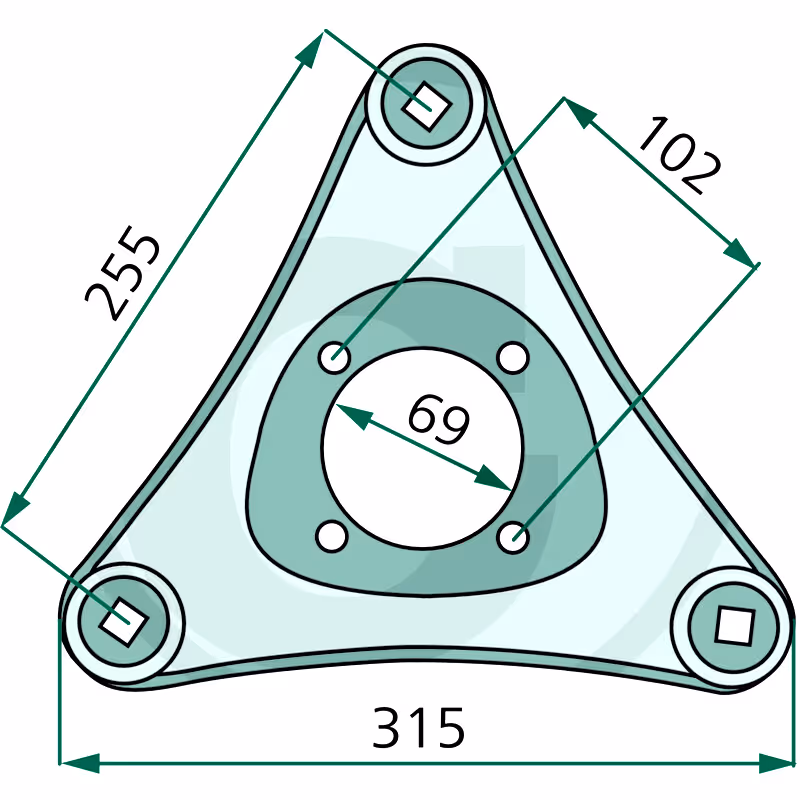 Disque de coupe triangulaire Vicon VNB2280594 adaptable