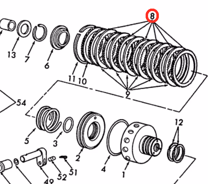 Disque de friction ext. Ø99x138.8x1.8 mm Z=54 Ford C8AP7B442A