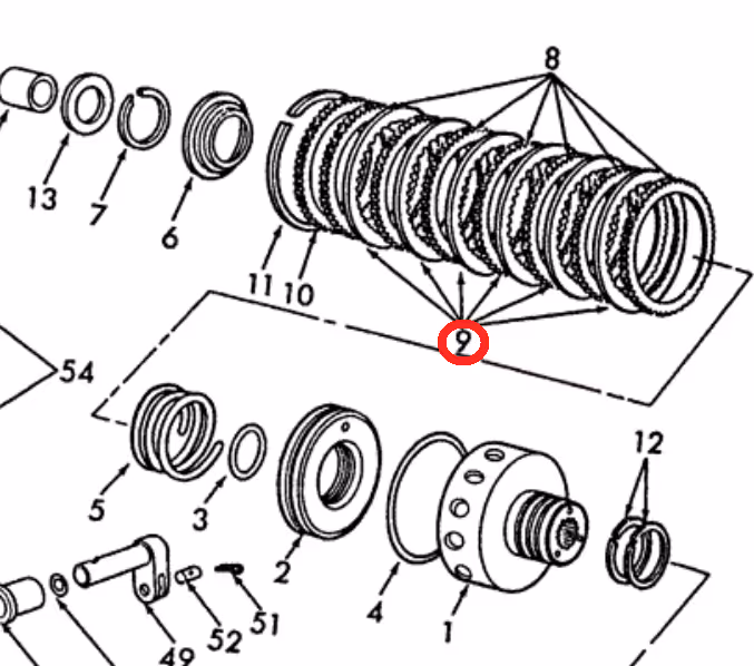 Disque de friction int. Ø92.8x133.35x2 mm Z=45 Ford 81816970