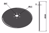 Disque de semoir Ø350x3 Kuhn FLA2605B