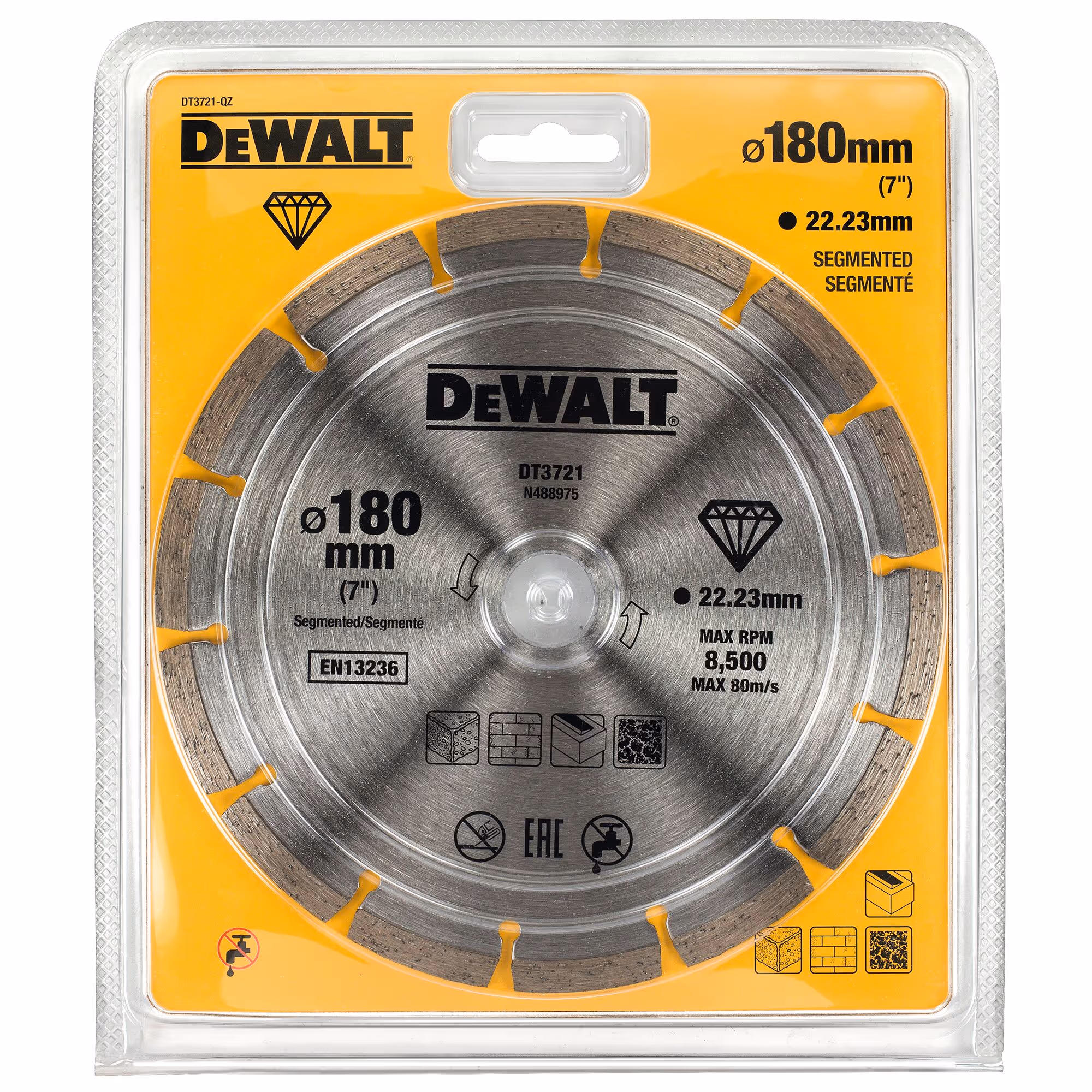 Disque fritté segmenté pour matériaux de construction/béton 180 x 22,2 mm