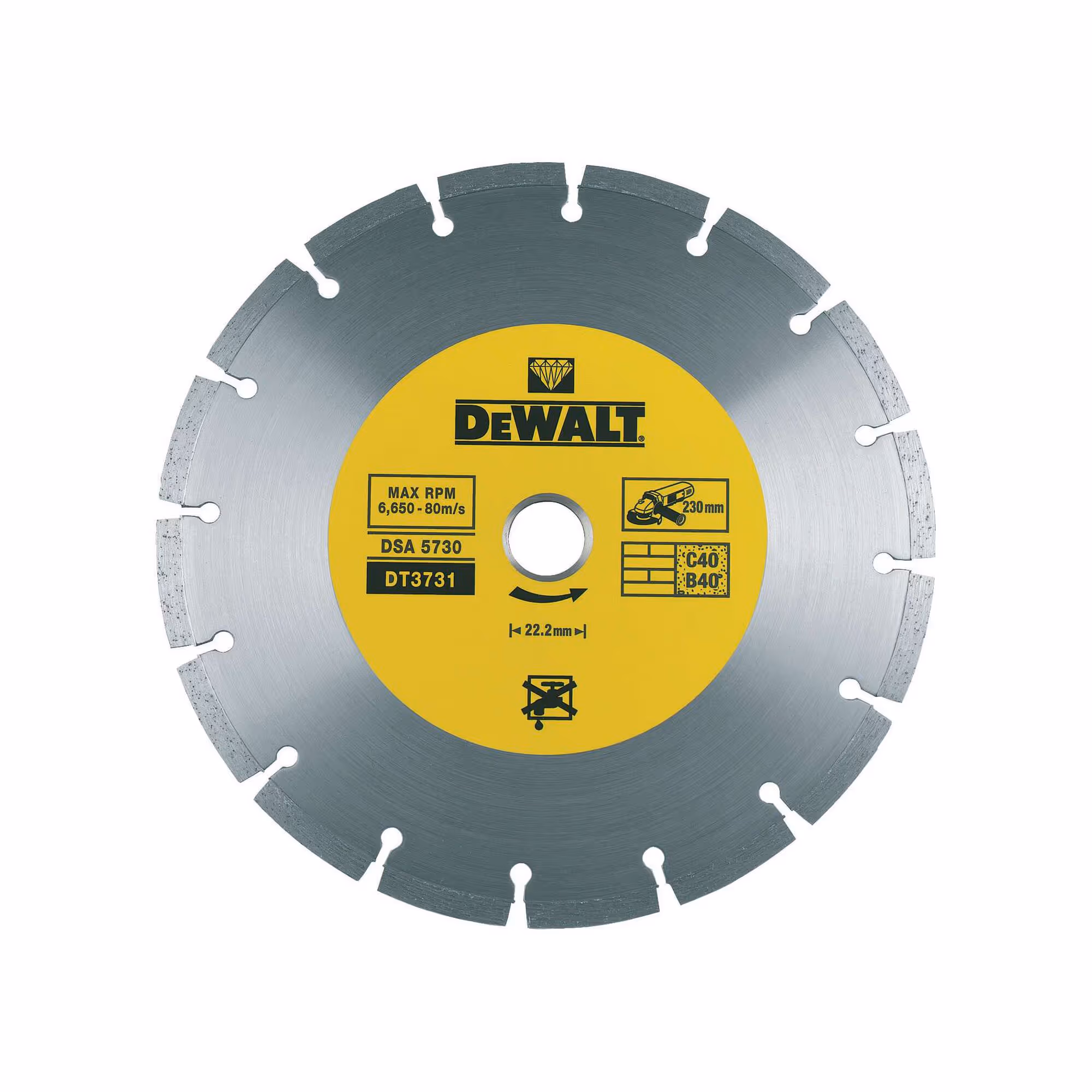 Disque fritté segmenté pour matériaux de construction/béton 230 x 22,2 mm