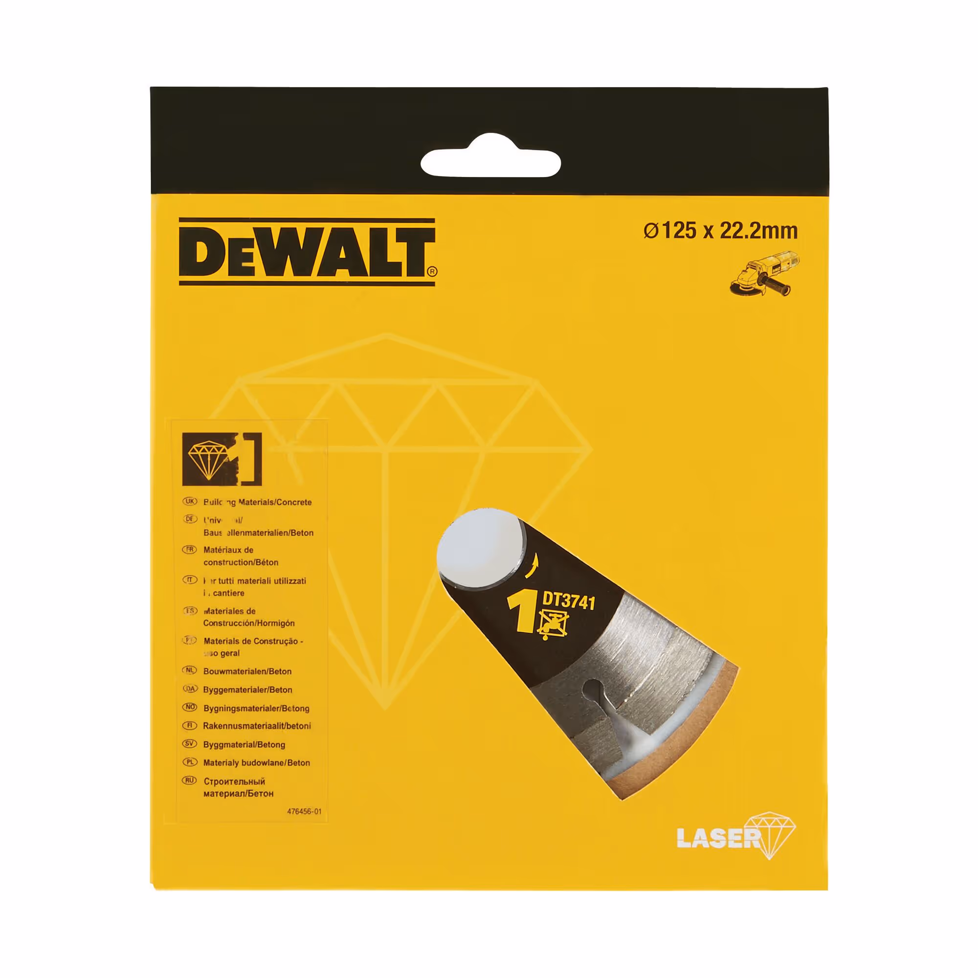 Disque laser pour matériaux de construction/béton 125 x 22,2 mm, hauteur segment 7,5 mm