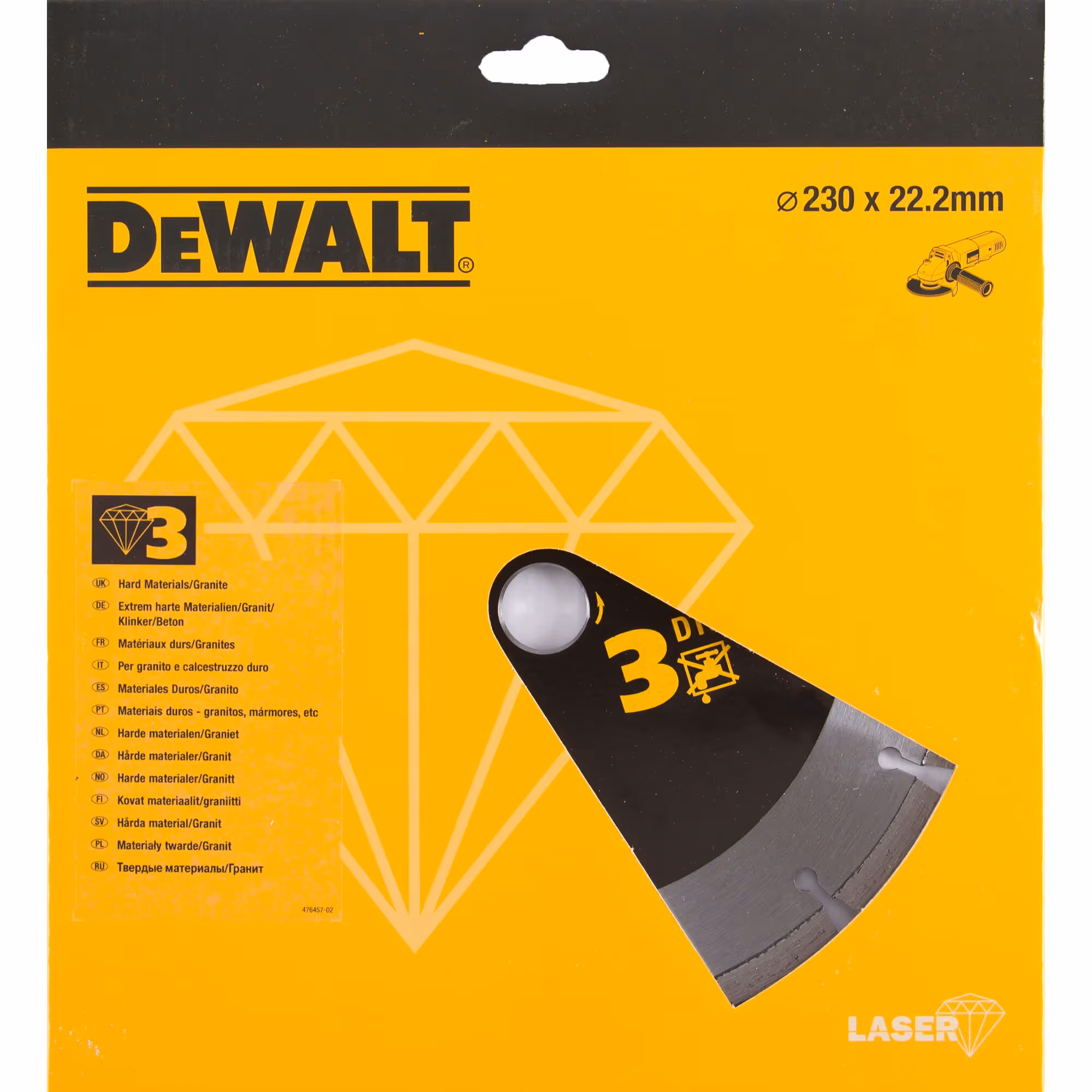 Disque laser pour béton dur/granités 230 x 22,2 mm - hauteur segment 8,5 mm