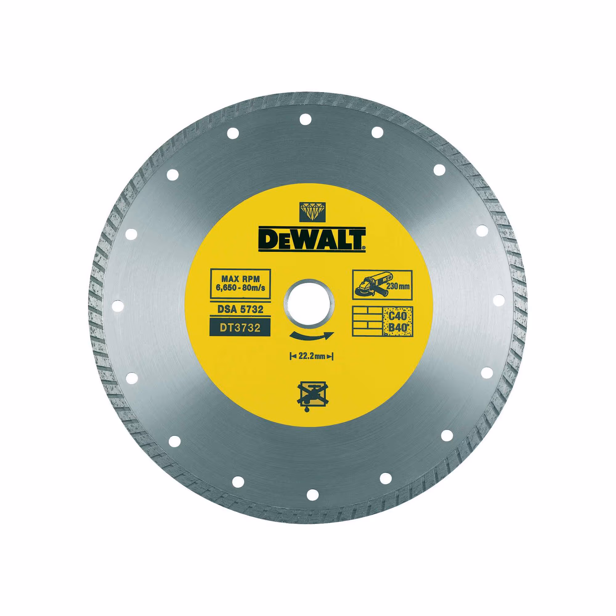 Disque turbo pour matériaux de construction/béton 230 x 22,2 mm