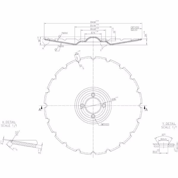 Disque crenelé Vaderstad 430x5mm 459608 Origine