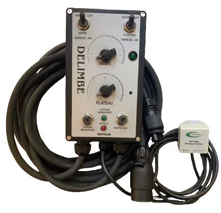 Distributeur anti limace Delimbe T28 120L DPA antenne GPS avec boitier réglage de largeur