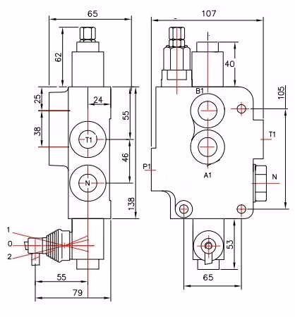 Distributeur simple effet 80 l/mn 1 fonction