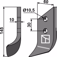 Dondi | Couteau pour fossoyeuse - gauche