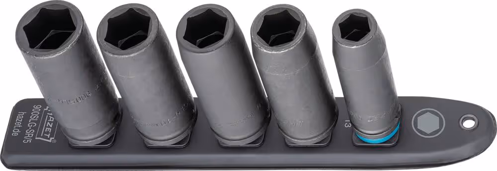 DOUILLE A CHOCS1/2" LONGUE SUR SUPPORT MAGNETIQUE - 5PC