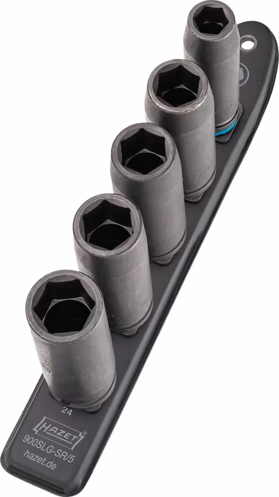 DOUILLE A CHOCS1/2" LONGUE SUR SUPPORT MAGNETIQUE - 5PC