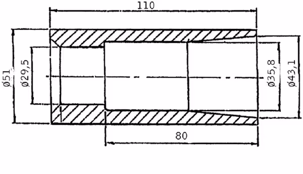 Douille a souder L110 mm Ø int 36mm