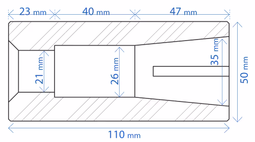 Douille à souder Ø35 L110 mm