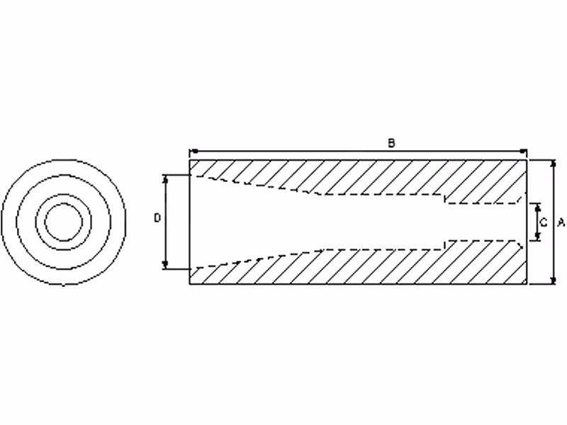 Douille à souder Ø36 mm L110 mm