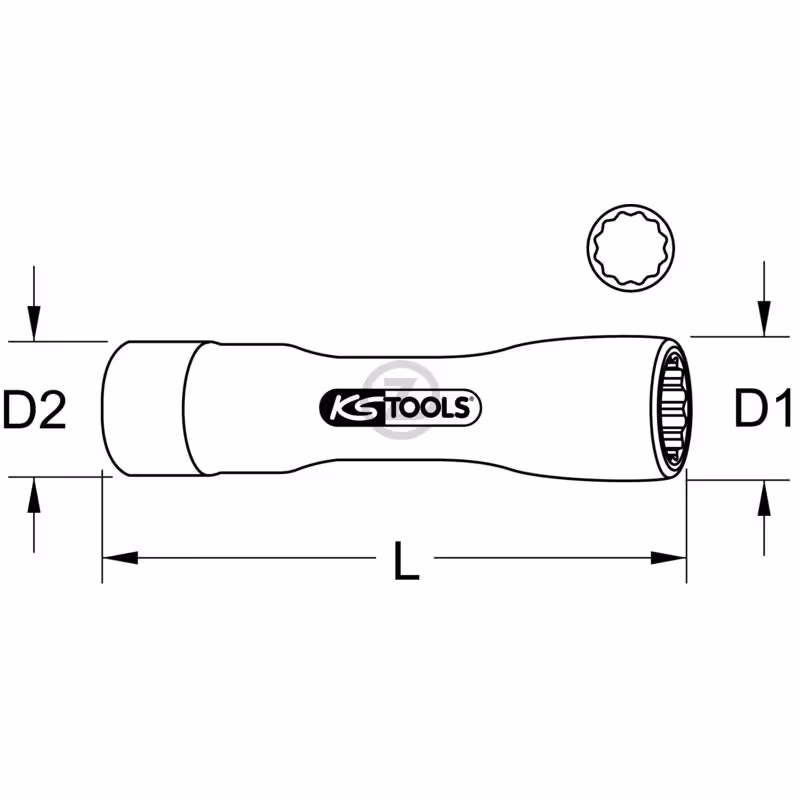 Douille isolée 3/8"", XL, 17mm