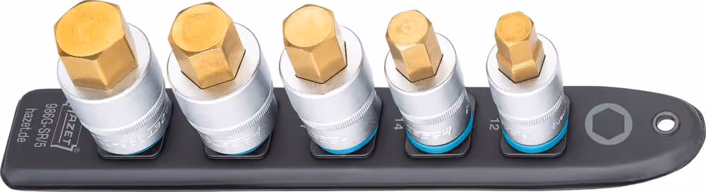 DOUILLE TOURNEVIS 1/2" EMBOUT HEXAGONAL SUR SUPPORT MAGNETIQUE - 5PC