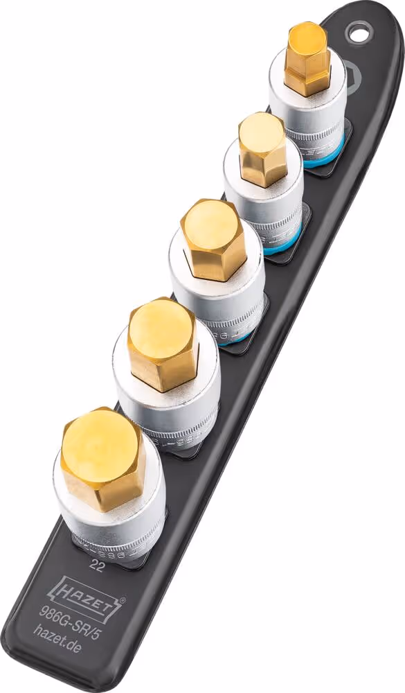 DOUILLE TOURNEVIS 1/2" EMBOUT HEXAGONAL SUR SUPPORT MAGNETIQUE - 5PC