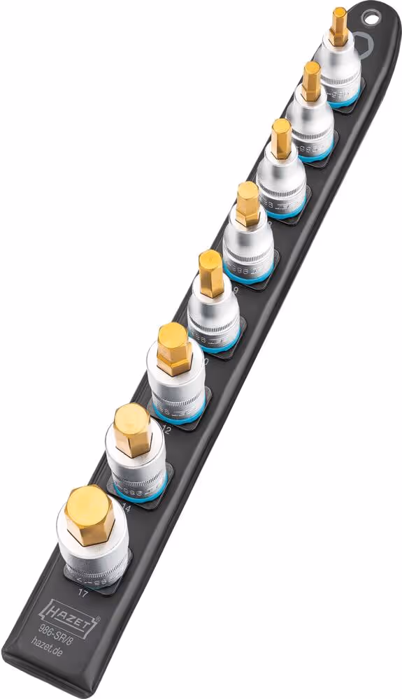 DOUILLE TOURNEVIS 1/2" EMBOUT HEXAGONAL SUR SUPPORT MAGNETIQUE - 8PC