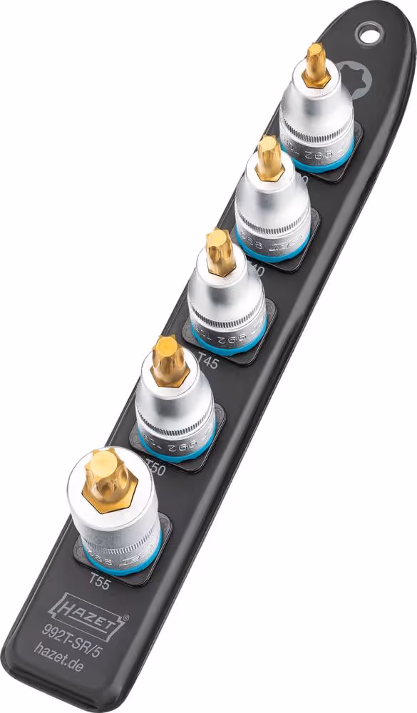 DOUILLE TOURNEVIS 1/2" EMBOUT TORX SUR SUPPORT MAGNETIQUE - 5PC