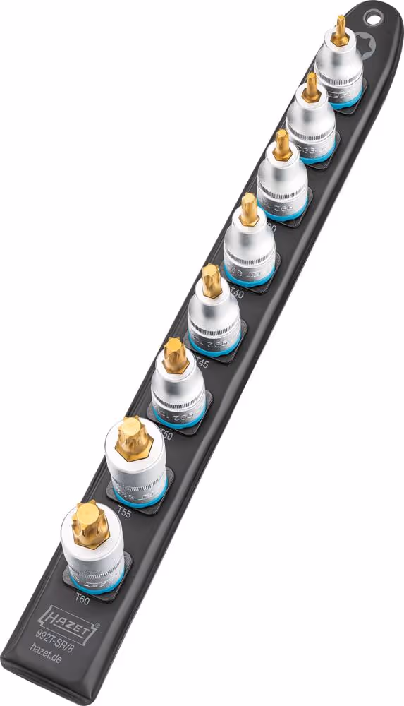 DOUILLE TOURNEVIS 1/2" EMBOUT TORX SUR SUPPORT MAGNETIQUE - 8PC