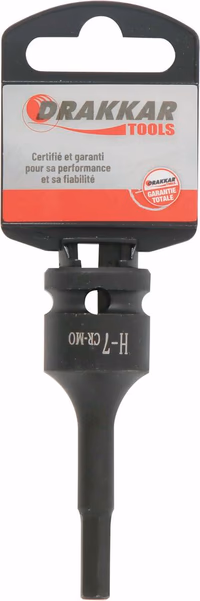 DOUILLE TOURNEVIS A CHOCS 1/2" MALE 7MM S/CARTE