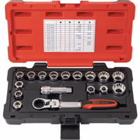 Douille traversante tripleplus® 3/8" - 1/2" coffret de 17 pieces   ks tools