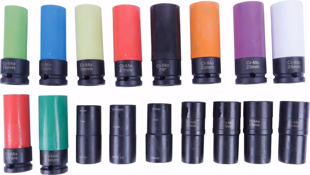 DOUILLES A CHOCS LONGUES 1/2" POUR ECROUS DE ROUES INTACTS OU ABIMES COFFRET DE