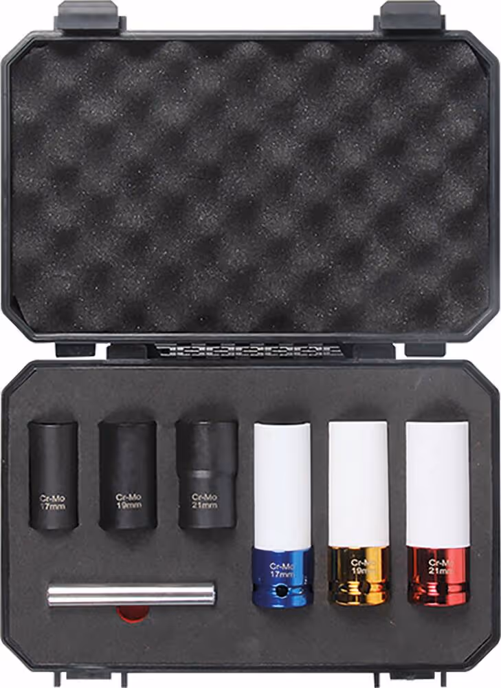 DOUILLES A CHOCS LONGUES 1/2" POUR ECROUS DE ROUES INTACTS OU ABIMES COFFRET DE