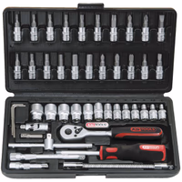 Douilles et accessoires 1/4" chromemat coffret de 46 pieces