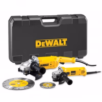 Duo de meuleuse d'angle 125mm / 1010W - 230 mm / 2200W Dewalt + coffret + disques diamant