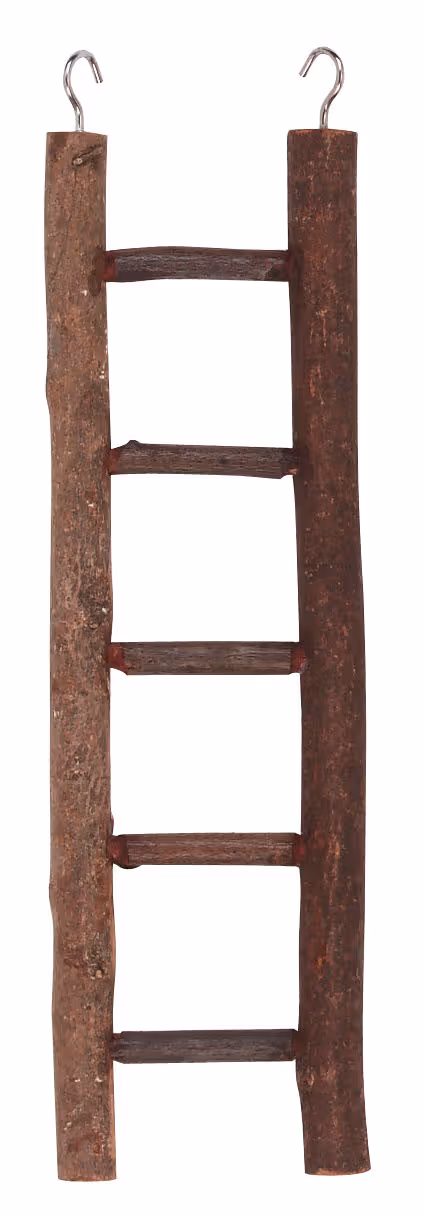 Echelle pour oiseaux bois, 26cm, avec crochets