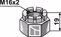 Écrou à créneaux dégagés - M16