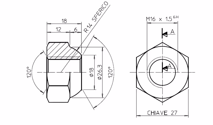 Ecrou de roue conique M16x1.5