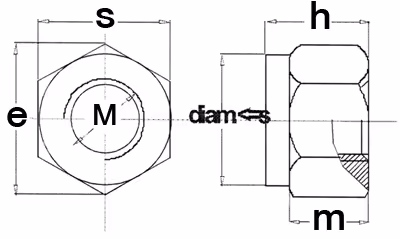 ECROU DE SEC. HEX. Zn DIN 985