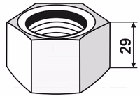 Écrou M36x2 pour arbres carrés