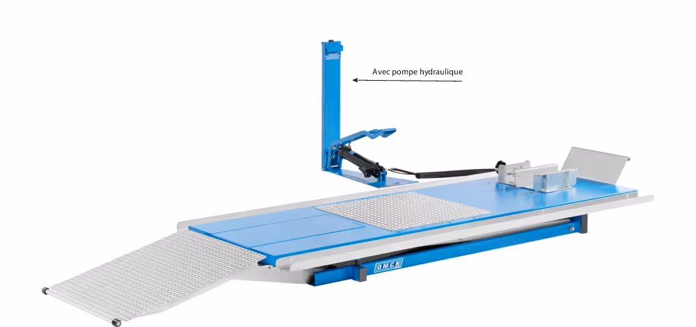 ELEVATEUR POUR MOTOS AVEC POMPE HYDRAULIQUE MANUELLE AU PIED
