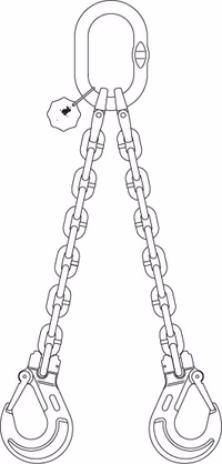 Elingue chaine 2 brin 6mm avec crochet 2m Adaptable