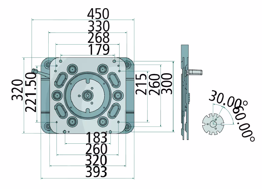 Embase siège pivotante 360°