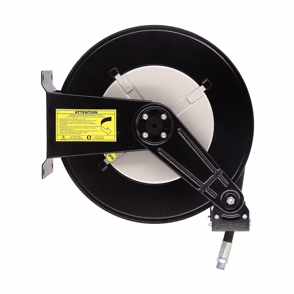Enrouleur acier pour graisse equipe flexible 10m en 1/4''