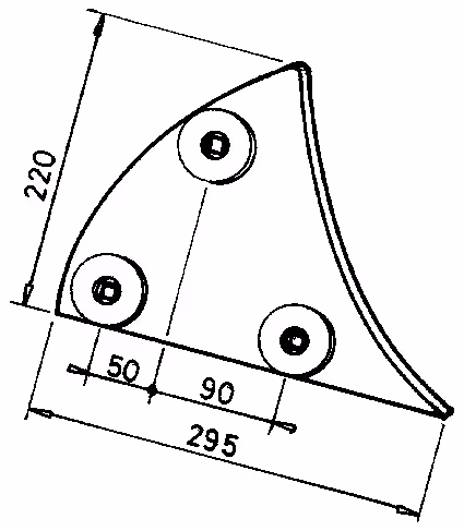 Etrave charrue Lemken Grenaillée Gauche Acier triplex 7mm 3451005 Adaptable