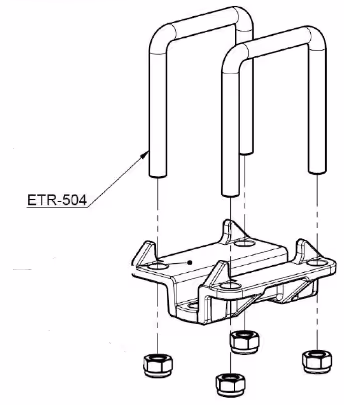 Etrier en U carré 120x120 mm M20 agrisem ETR-504 origine
