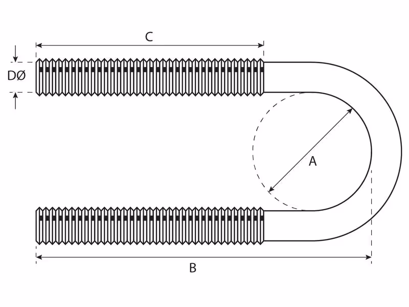 Etriers- M12x76mm Longueur: 105mm - Vendu par 5