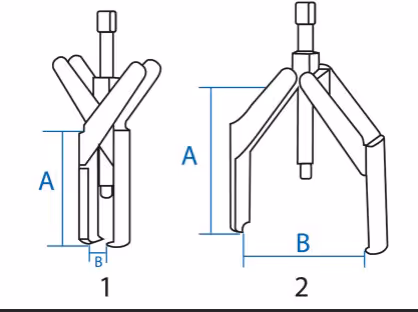 Extracteur 2 griffes larges 70-125 Profondeur 120mm
