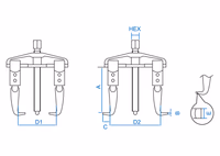 Extracteur 2 griffes monobloc 10T 210x240