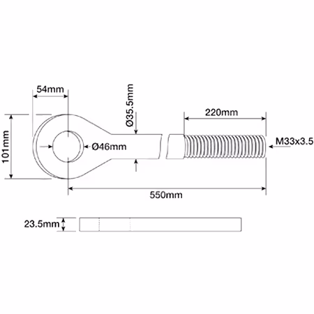 Extrémité supérieur côté gauche chandelle de relevage John Deere