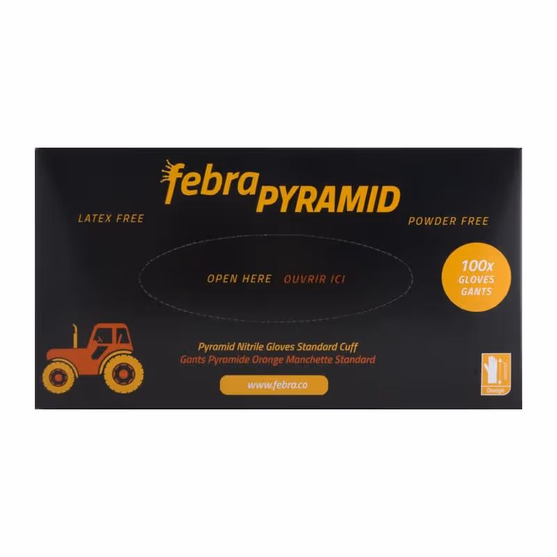 febra Gants nitrile orange Pyramid à grip renforcé XXL (x100)