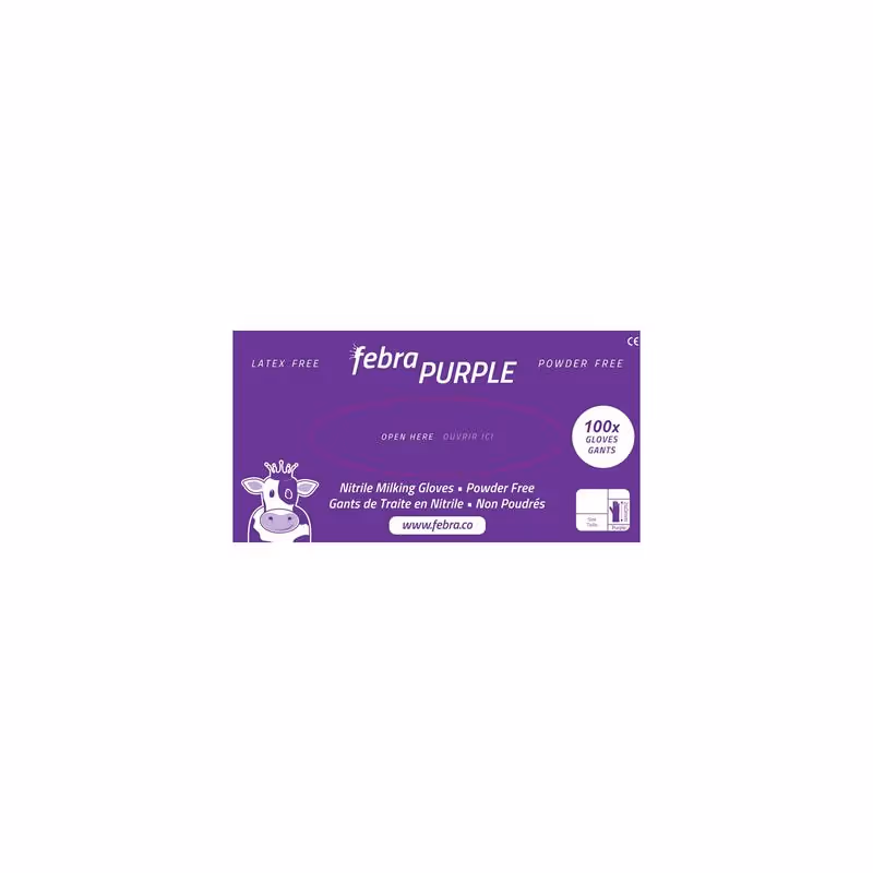 febra Gants nitrile violets poignet court M (x100)