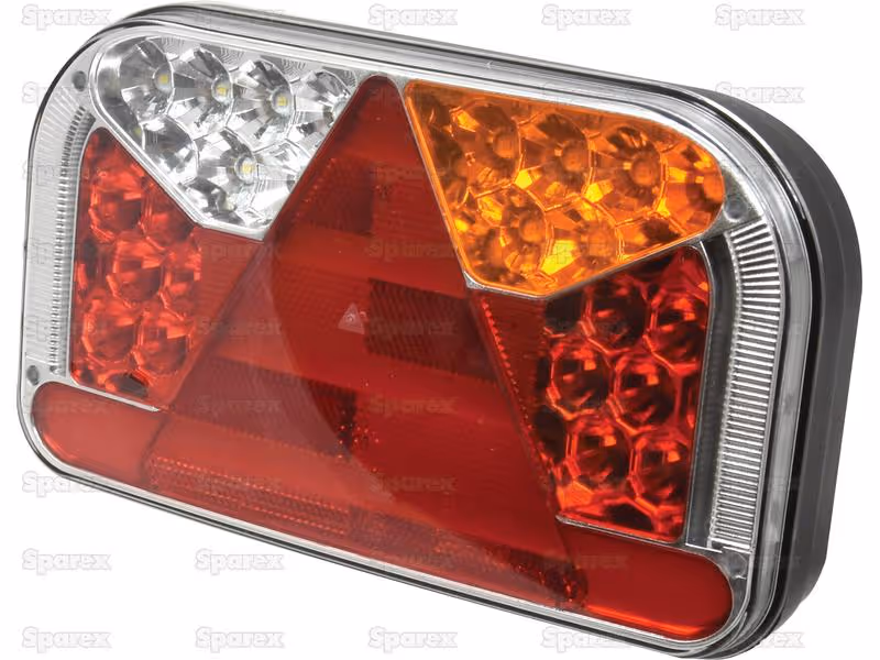 Feu arrière à LED, Fonctions: 7, Stop/Position/Clignotant/Anti brouillard/Feu de recul/Eclairage de plaque/Réflecteur, Droit, 12-36V