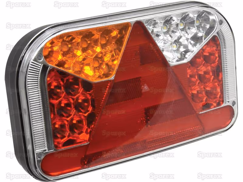 Feu arrière à LED, Fonctions: 7, Stop/Position/Clignotant/Anti brouillard/Feu de recul/Eclairage de plaque/Réflecteur, Gauche, 12-36V